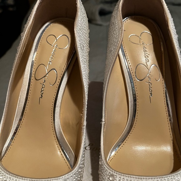 Jessica Simpson White Embellished Heels - Picture 5 of 8